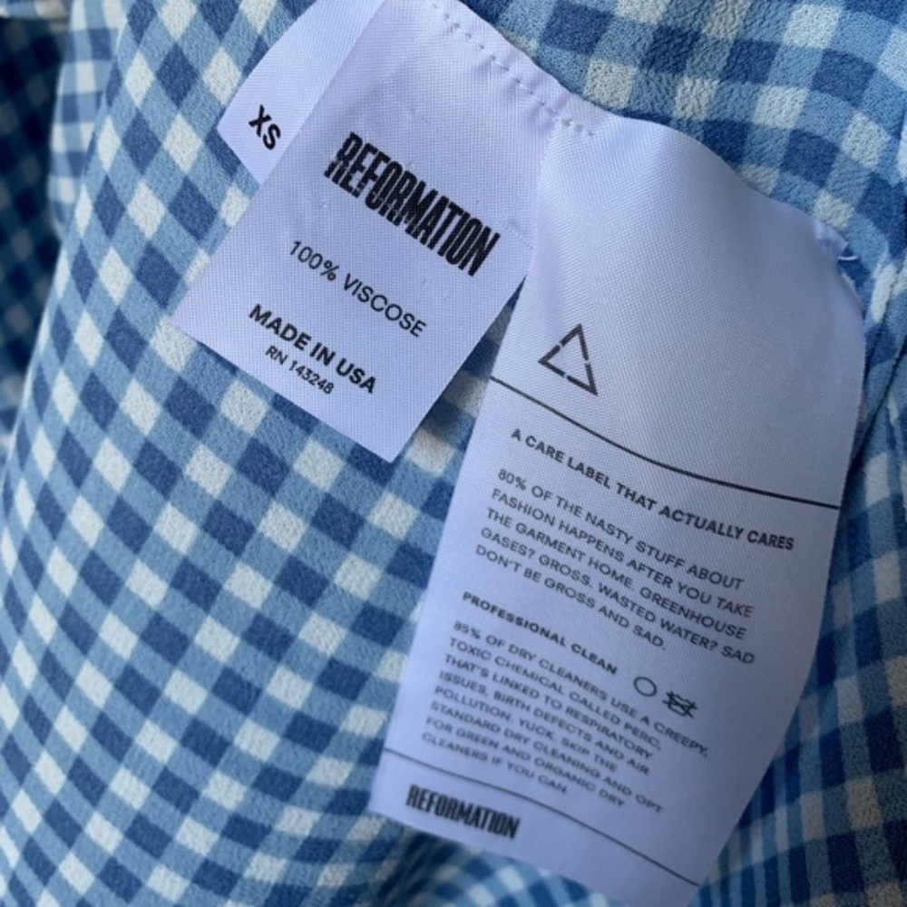 Reformation Blue Gingham Mini Dress - Picture 10 of 10
